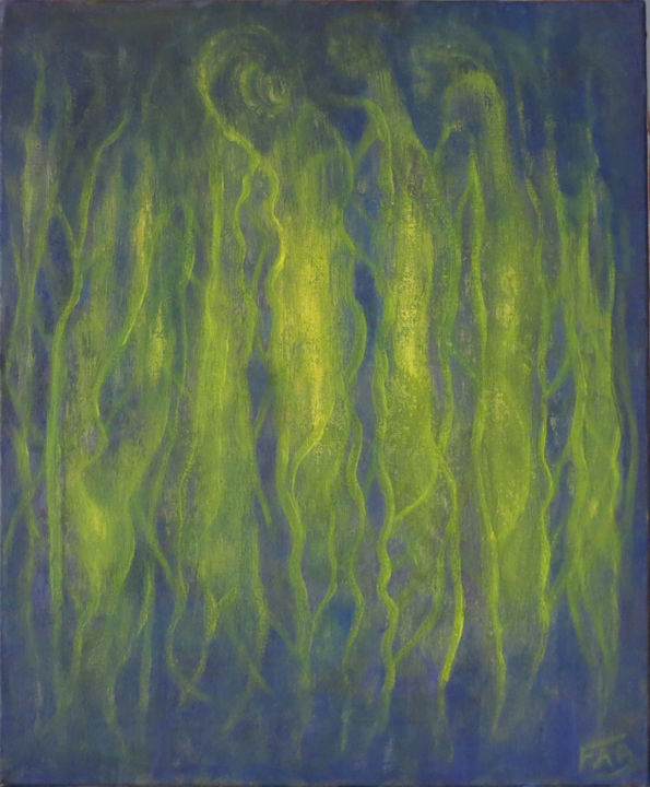 Painting titled "Nature spectrale" by Fabrice Cadet, Original Artwork, Acrylic