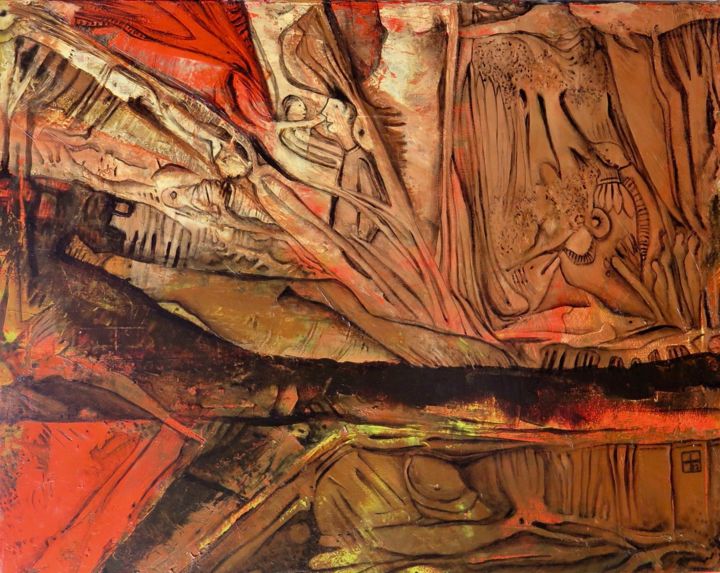 Malerei mit dem Titel "ORANGE" von Fabrice De Paola, Original-Kunstwerk, Acryl