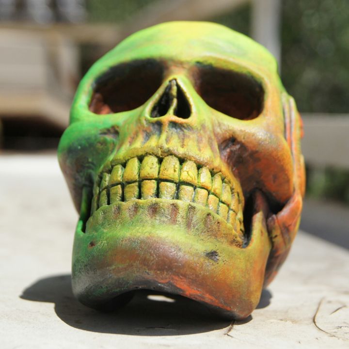 Sculpture titled "Skull teknologia.jpg" by Flgendre, Original Artwork, Ceramics