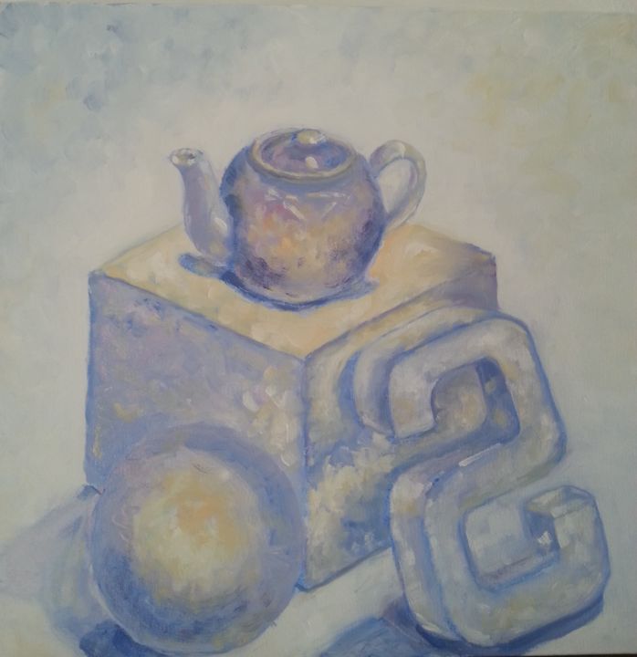 Painting titled "Tea for two" by Fabrice Gerin, Original Artwork, Oil