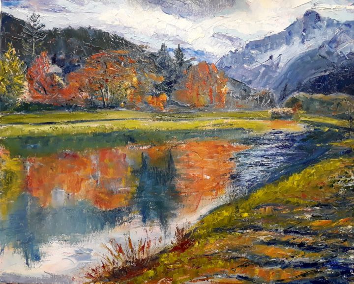 Peinture intitulée "impressions-automne…" par Fabrice Gerin, Œuvre d'art originale, Huile
