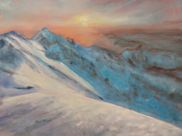 Painting titled "Altitudes" by Fabrice Gerin, Original Artwork, Oil