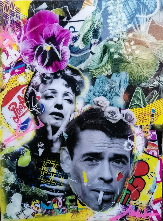 Collages getiteld "Amour" door Fabrice Hubert, Origineel Kunstwerk, Collages