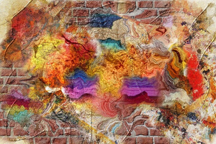 Arts numériques intitulée "Mur" par Fabrice Huguenin-Virchaux, Œuvre d'art originale, Peinture numérique