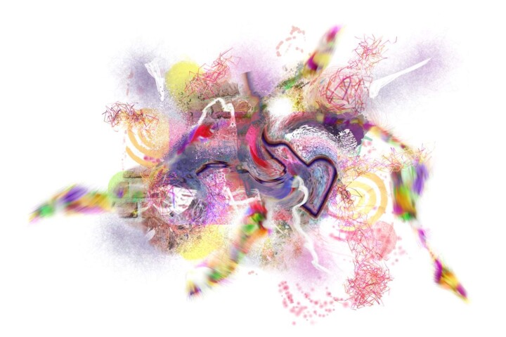 Digitale Kunst mit dem Titel "Spirales" von Fabrice Huguenin-Virchaux, Original-Kunstwerk, Digitale Malerei