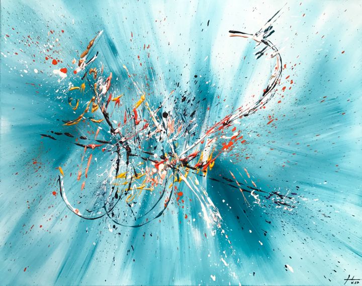 Malerei mit dem Titel "Interstellar" von Fabrice Anglade, Original-Kunstwerk, Acryl