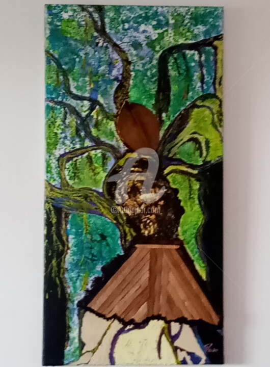 Malerei mit dem Titel "Banian" von Fabrice Ycard, Original-Kunstwerk, Acryl Auf Keilrahmen aus Holz montiert