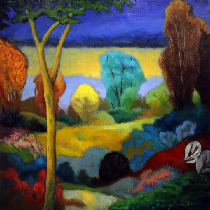 Painting titled "Diapré" by Fabrice Backès, Original Artwork, Acrylic