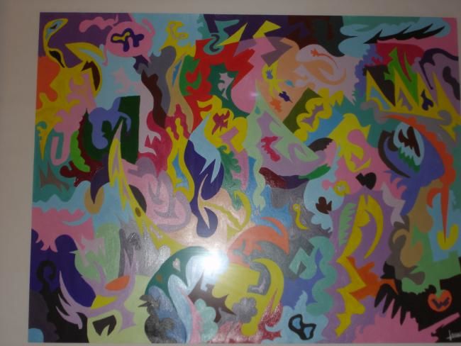 Painting titled "FAB10" by Fabrice Galland, Original Artwork, Oil
