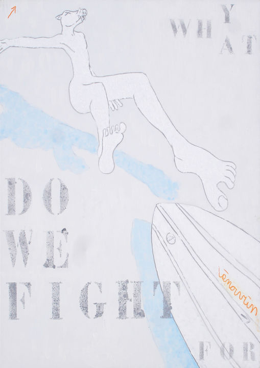 Schilderij getiteld "why-do-we-fight-100…" door Fabrice Réhel, Origineel Kunstwerk