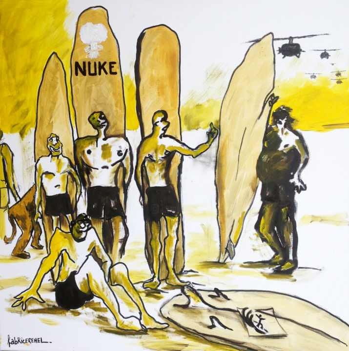 Schilderij getiteld "nuke-80x80-2014.jpg" door Fabrice Réhel, Origineel Kunstwerk, Acryl