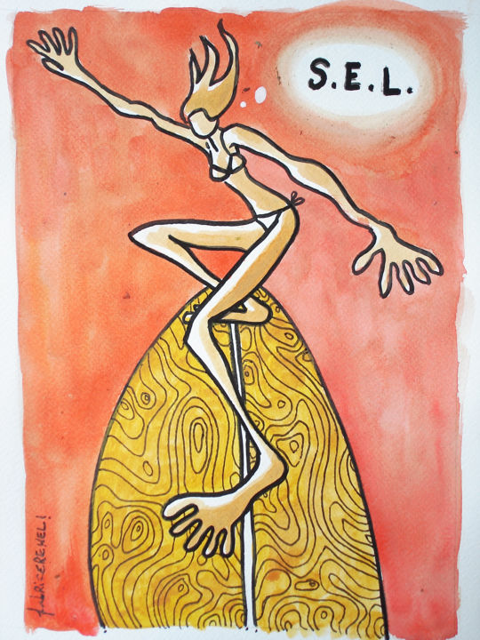 Рисунок под названием "S.E.L." - Fabrice Réhel, Подлинное произведение искусства