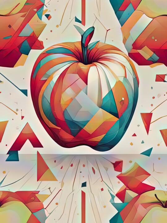 Arts numériques intitulée "apple color multi" par Fabricio De Souza Cabral, Œuvre d'art originale, Image générée par l'IA