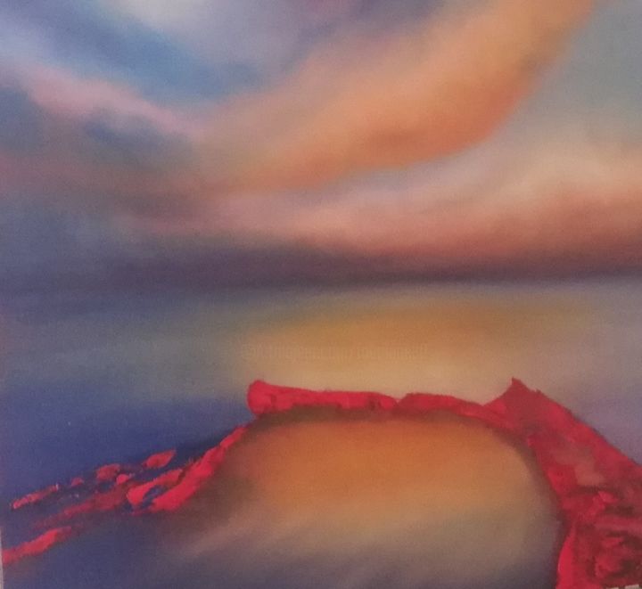 Peinture intitulée "Traversée incertaine" par Brigitte Lauret, Œuvre d'art originale,