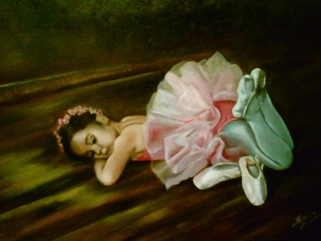Peinture intitulée "Ballerina imbroncia…" par Fabrizia Tocchini, Œuvre d'art originale