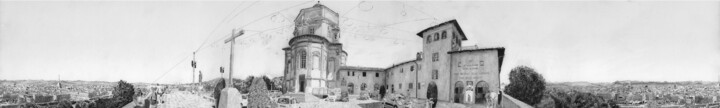 Dessin intitulée "Santa Maria a Monte…" par Fabrizio Boldrini, Œuvre d'art originale, Crayon