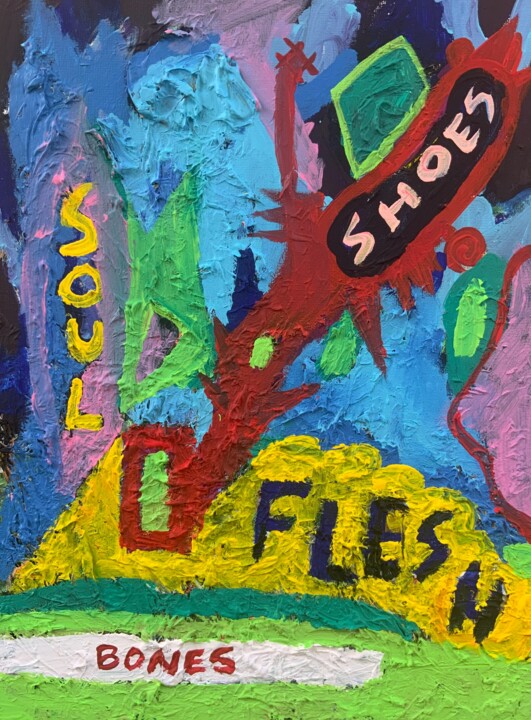 Painting titled "SOUL SHOES FLESH BO…" by Lautir, Original Artwork, Acrylic