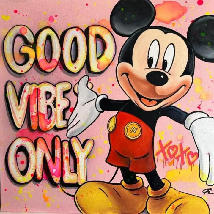 Painting titled "GOOD VIBES ONLY" by Fabrizio Ceccarelli, Original Artwork, Oil