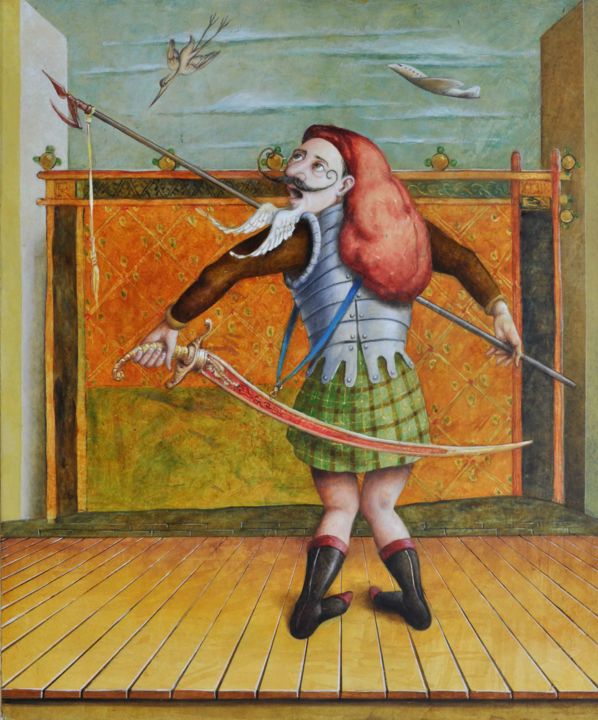 Pittura intitolato "o09-un-franc-archer…" da Fabrizio Riccardi, Opera d'arte originale