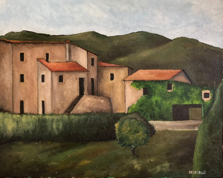 Painting titled "Paesaggio   Toscano" by Fabrizio Scarselli, Original Artwork, Oil