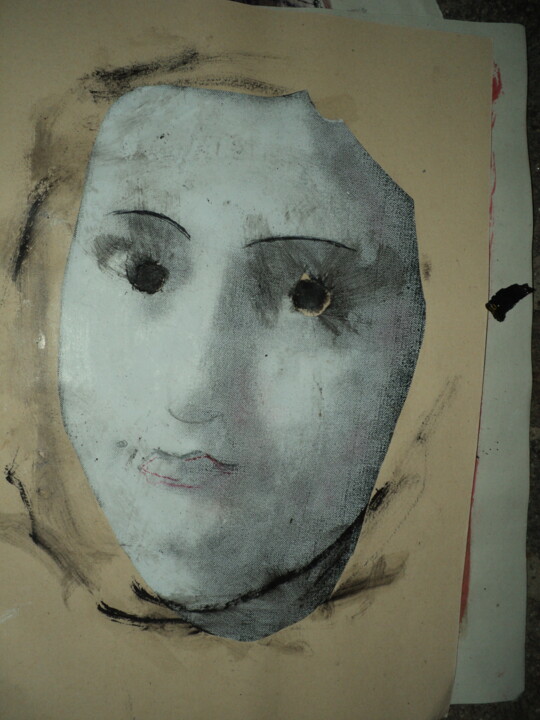 Картина под названием "FACE" - Fabrizio Giuranna, Подлинное произведение искусства, Энкаустический