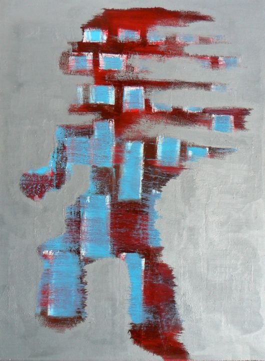 Painting titled "graffi di futura qu…" by Fabrizio Giusti, Original Art, Enamel