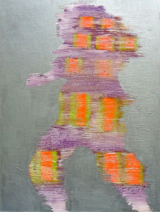Painting titled "graffi di quotidian…" by Fabrizio Giusti, Original Art, Enamel