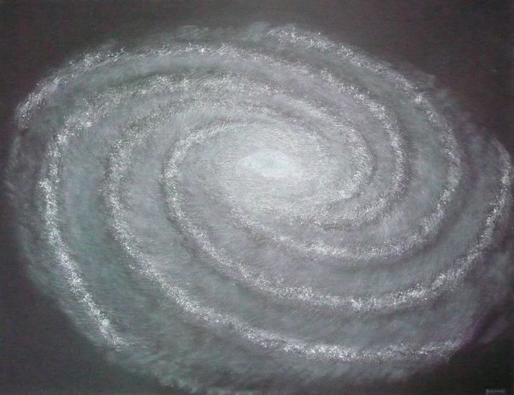 Drawing titled "Galaxie" by Fabien Bochard, Original Artwork, Pastel