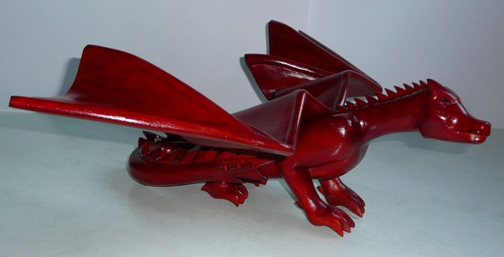 Sculpture intitulée "dragon" par Fabien Bochard, Œuvre d'art originale, Bois