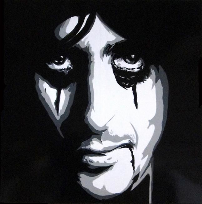Schilderij getiteld "Alice Cooper" door Fabulosfab, Origineel Kunstwerk