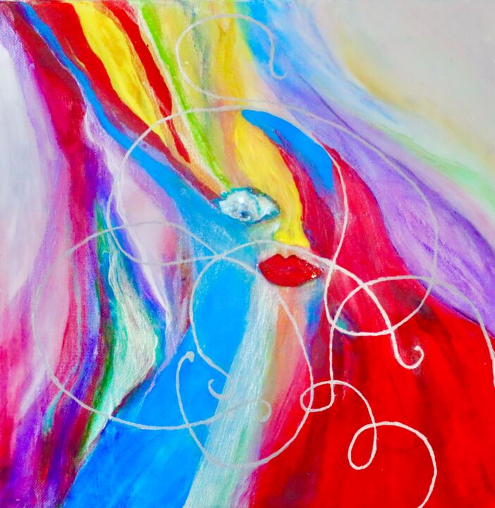 Картина под названием "Mrs Squid" - Connie Rogers, Подлинное произведение искусства, Акрил