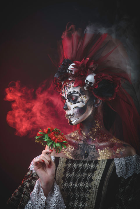 Fotografía titulada "Santa Muerte Girl" por Faces Studio, Obra de arte original