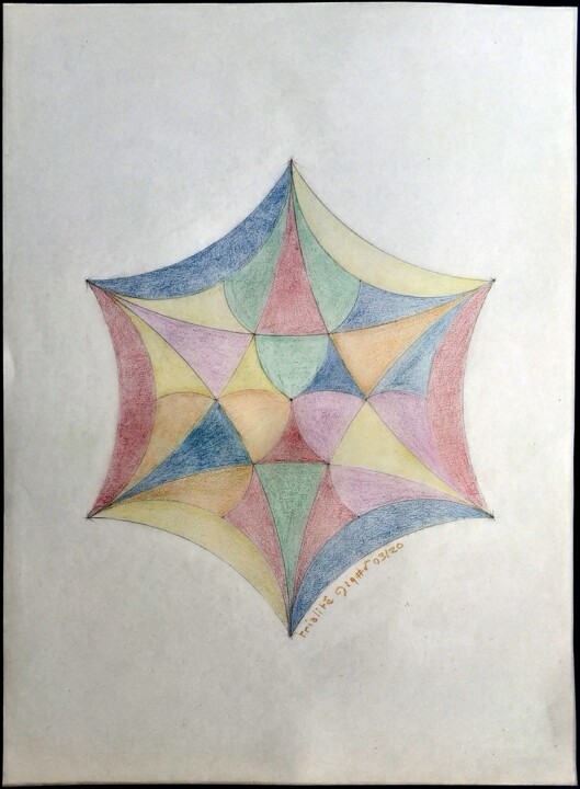 Drawing titled "Trialité" by Fadiese, Original Artwork, Pencil
