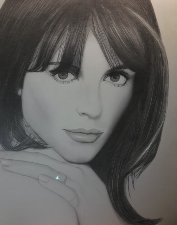 Dibujo titulada "La mirada" por Damián Fadrique, Obra de arte original, Lápiz