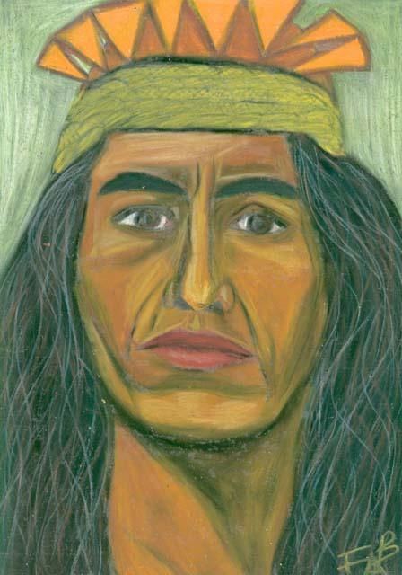 Painting titled "Inca Atahualpa, Cuz…" by Fa B., Original Artwork