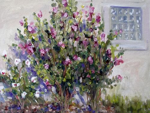 Painting titled "Rose of Sharon" by Fagan, Original Artwork