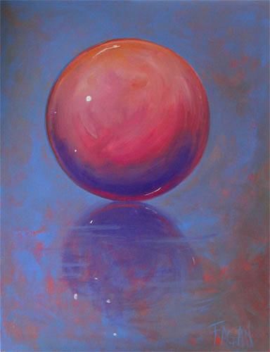 Painting titled "Big Pink Marble" by Fagan, Original Artwork, Oil