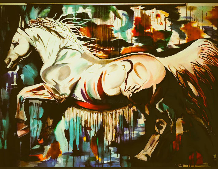 Painting titled "Animals" by Fahad Sandra, Original Artwork, Acrylic