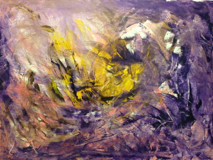 Peinture intitulée "titre-la-violette-n…" par Thierry Faider, Œuvre d'art originale