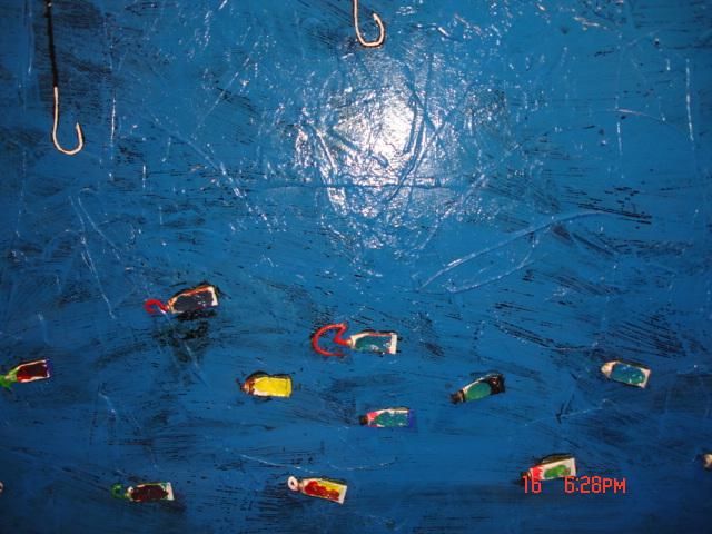 Pittura intitolato "sardines à l'huile" da Zahti, Opera d'arte originale