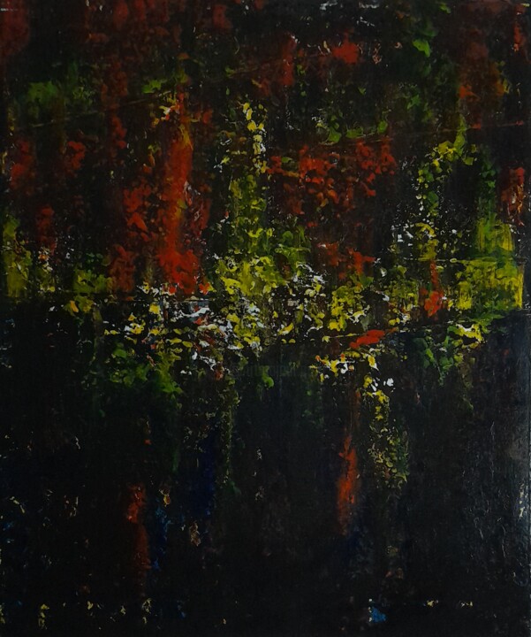 Painting titled "Exode" by Fairouz Chilkowy, Original Artwork, Acrylic Mounted on Wood Stretcher frame