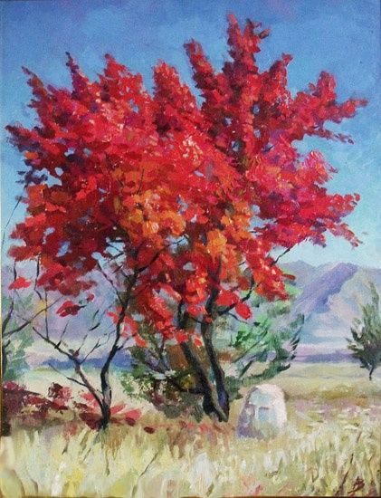 Pintura intitulada ""Autumn"" por Andrew Zotov, Obras de arte originais