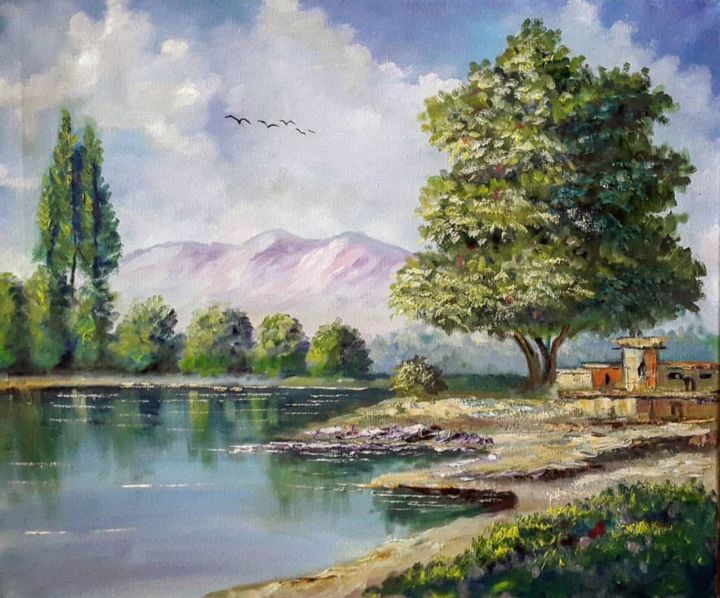 Painting titled "The big tree" by Faisal Azizi, Original Artwork