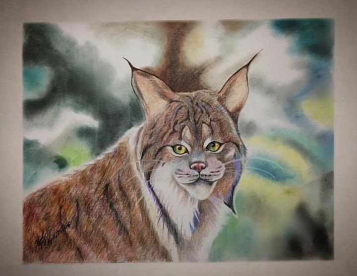 Painting titled "The old cat" by Faisal Azizi, Original Artwork