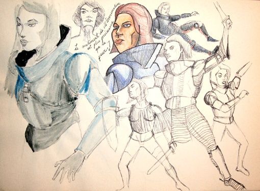 Drawing titled "Jeanne d'arc" by Moment, Original Artwork
