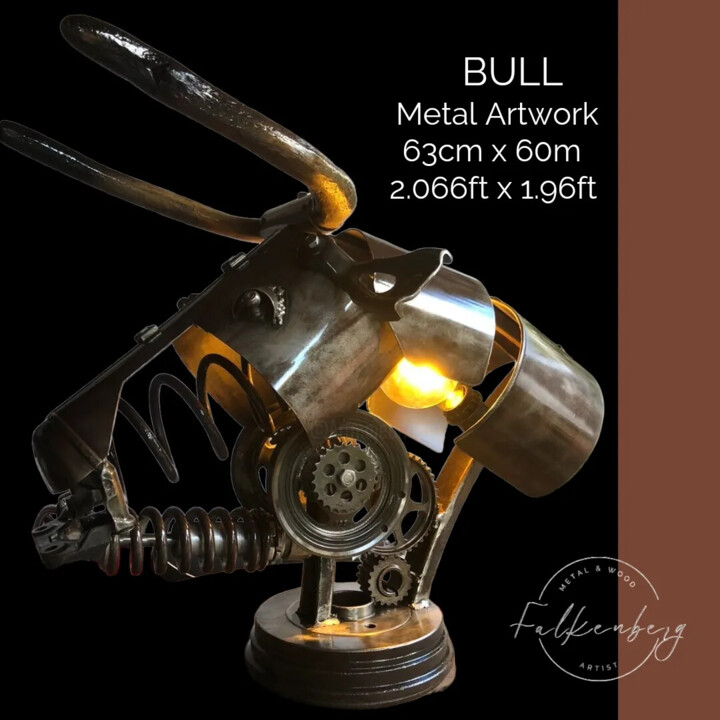 Sculpture intitulée "Bull" par Falkenberg, Œuvre d'art originale, Métaux