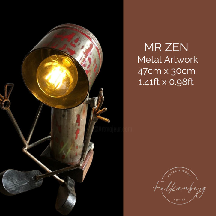 Sculptuur getiteld "Mr Zen" door Falkenberg, Origineel Kunstwerk, Metalen