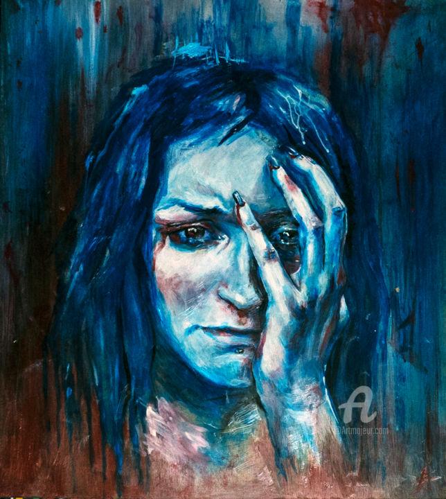 Картина под названием "Depression" - Kitsuneart, Подлинное произведение искусства, Акрил