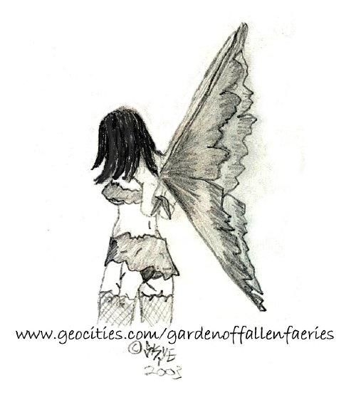 Drawing titled "Faceless Faerie" by Skye Euturess, Original Artwork