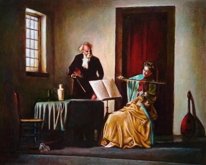 Painting titled "The Sound of Music" by Fan, Original Artwork, Oil